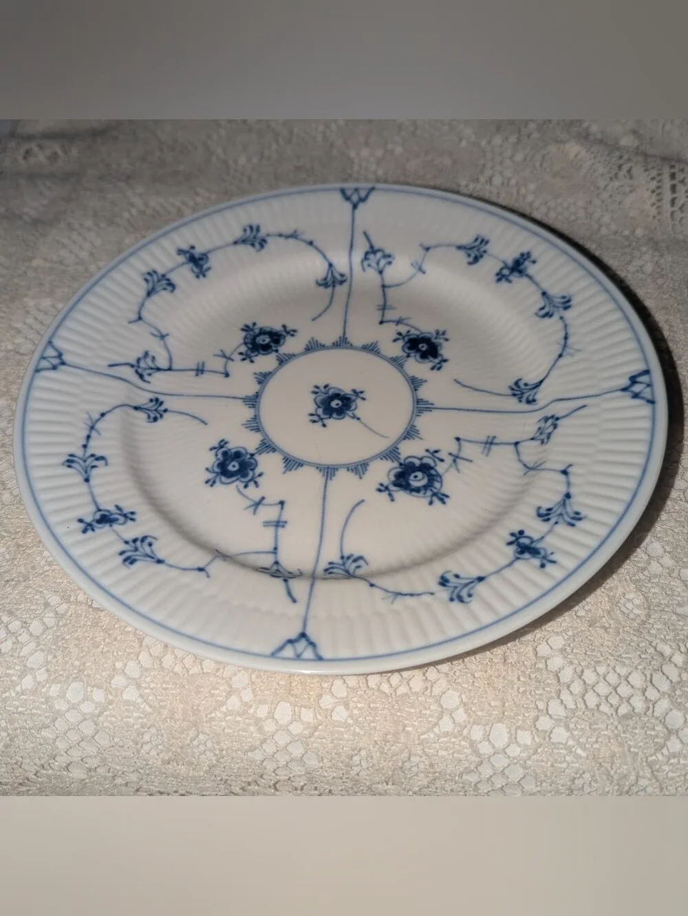Royal Copenhagen Blue and White Fluted Porcelain Plate #179_2
